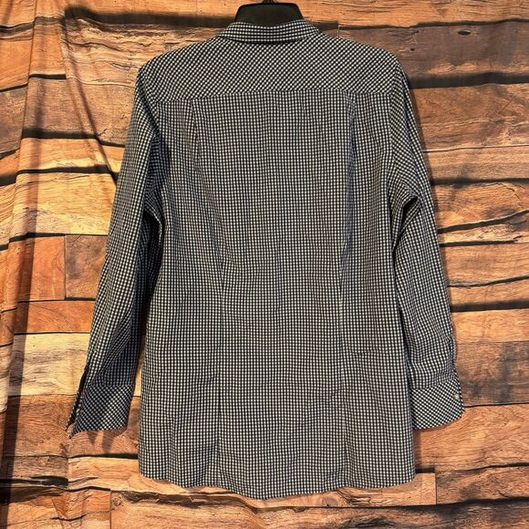 Chick-fil-A Blue White Plaid Oobe Team Style Work Shirt Uniform Top Womens Large - Picture 3 of 7